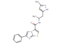 N-[1-methyl-2-(3-methyl-1H-pyrazol-5-yl)ethyl]-6-phenylimidazo[2,1-b][1,3]thiazole-3-carboxamide