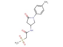 N-[1-(4-methylphenyl)-5-oxopyrrolidin-3-yl]-2-(methylsulfonyl)acetamide