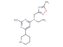 N-ethyl-2-methyl-N-[(5-methyl-1,2,4-oxadiazol-3-yl)methyl]-6-piperidin-3-ylpyrimidin-4-amine