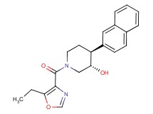 (3S*,4S*)-1-[(5-ethyl-1,3-oxazol-4-yl)carbonyl]-4-(2-naphthyl)piperidin-3-ol