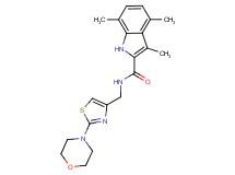 3,4,7-trimethyl-N-{[2-(4-morpholinyl)-1,3-thiazol-4-yl]methyl}-1H-indole-2-carboxamide
