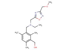 {3-[(ethyl{[3-(methoxymethyl)-1,2,4-oxadiazol-5-yl]methyl}amino)methyl]-2,4,6-trimethylphenyl}methanol