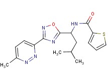 N-{3-methyl-1-[3-(6-methyl-3-pyridazinyl)-1,2,4-oxadiazol-5-yl]butyl}-2-thiophenecarboxamide