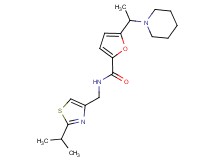 N-[(2-isopropyl-1,3-thiazol-4-yl)methyl]-5-(1-piperidin-1-ylethyl)-2-furamide