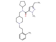 N-cyclopentyl-3-ethyl-1-methyl-N-({1-[2-(2-methylphenyl)ethyl]-4-piperidinyl}methyl)-1H-pyrazole-5-carboxamide