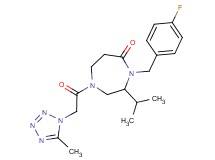 4-(4-fluorobenzyl)-3-isopropyl-1-[(5-methyl-1H-tetrazol-1-yl)acetyl]-1,4-diazepan-5-one