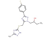 1-(3-(4-fluorophenyl)-5-{[(3-methyl-1H-1,2,4-triazol-5-yl)thio]methyl}-1H-1,2,4-triazol-1-yl)butan-2-ol