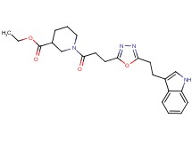 ethyl 1-(3-{5-[2-(1H-indol-3-yl)ethyl]-1,3,4-oxadiazol-2-yl}propanoyl)-3-piperidinecarboxylate