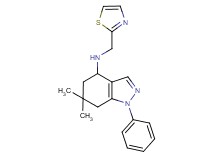 6,6-dimethyl-1-phenyl-N-(1,3-thiazol-2-ylmethyl)-4,5,6,7-tetrahydro-1H-indazol-4-amine