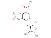 (4aR*,7aS*)-1-propionyl-4-[(1,3,5-trimethyl-1H-pyrazol-4-yl)methyl]octahydrothieno[3,4-b]pyrazine 6,6-dioxide