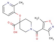 1-[(3,5-dimethylisoxazol-4-yl)carbonyl]-4-[(2-methylpyridin-3-yl)oxy]piperidine-4-carboxylic acid