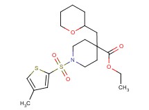 ethyl 1-[(4-methyl-2-thienyl)sulfonyl]-4-(tetrahydro-2H-pyran-2-ylmethyl)-4-piperidinecarboxylate