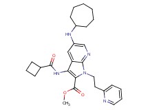methyl 3-[(cyclobutylcarbonyl)amino]-5-(cycloheptylamino)-1-[2-(2-pyridinyl)ethyl]-1H-pyrrolo[2,3-b]pyridine-2-carboxylate