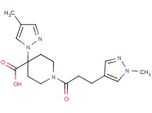 4-(4-methyl-1H-pyrazol-1-yl)-1-[3-(1-methyl-1H-pyrazol-4-yl)propanoyl]piperidine-4-carboxylic acid