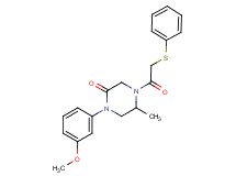 1-(3-methoxyphenyl)-5-methyl-4-[(phenylthio)acetyl]-2-piperazinone
