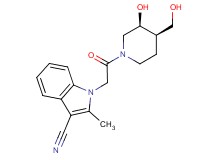 1-{2-[(3S*,4R*)-3-hydroxy-4-(hydroxymethyl)-1-piperidinyl]-2-oxoethyl}-2-methyl-1H-indole-3-carbonitrile
