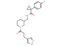 1-(4-chlorophenyl)-N-({1-[3-(1H-pyrazol-4-yl)propanoyl]-3-piperidinyl}methyl)cyclopropanecarboxamide