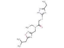 N-ethyl-2-[(3-ethyl-1H-1,2,4-triazol-5-yl)thio]-N-[(5-isobutyl-1,2,4-oxadiazol-3-yl)methyl]acetamide