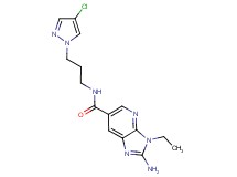 2-amino-N-[3-(4-chloro-1H-pyrazol-1-yl)propyl]-3-ethyl-3H-imidazo[4,5-b]pyridine-6-carboxamide