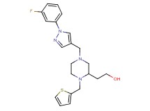2-[4-{[1-(3-fluorophenyl)-1H-pyrazol-4-yl]methyl}-1-(2-thienylmethyl)-2-piperazinyl]ethanol