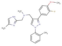1-[3-(3-fluoro-4-methoxyphenyl)-1-(2-methylphenyl)-1H-pyrazol-4-yl]-N-methyl-N-[(4-methyl-1H-imidazol-2-yl)methyl]methanamine