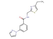 N-[(4-ethyl-1,3-thiazol-2-yl)methyl]-3-(1H-pyrazol-1-yl)benzamide