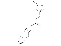 2-[(5-methyl-1,3,4-thiadiazol-2-yl)thio]-N-{[1-(1H-pyrazol-1-ylmethyl)cyclopropyl]methyl}acetamide