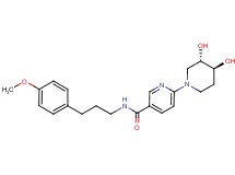 6-[(3S*,4S*)-3,4-dihydroxypiperidin-1-yl]-N-[3-(4-methoxyphenyl)propyl]nicotinamide