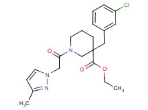 ethyl 3-(3-chlorobenzyl)-1-[(3-methyl-1H-pyrazol-1-yl)acetyl]-3-piperidinecarboxylate