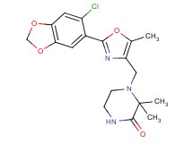 4-{[2-(6-chloro-1,3-benzodioxol-5-yl)-5-methyl-1,3-oxazol-4-yl]methyl}-3,3-dimethyl-2-piperazinone