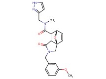 (3aR*,6S*)-2-(3-methoxybenzyl)-N-methyl-1-oxo-N-(1H-pyrazol-3-ylmethyl)-1,2,3,6,7,7a-hexahydro-3a,6-epoxyisoindole-7-carboxamide