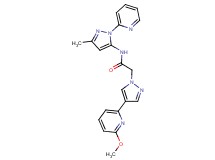 2-[4-(6-methoxypyridin-2-yl)-1H-pyrazol-1-yl]-N-(3-methyl-1-pyridin-2-yl-1H-pyrazol-5-yl)acetamide