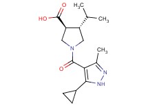 (3S*,4S*)-1-[(5-cyclopropyl-3-methyl-1H-pyrazol-4-yl)carbonyl]-4-isopropyl-3-pyrrolidinecarboxylic acid