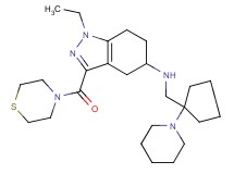 1-ethyl-N-{[1-(1-piperidinyl)cyclopentyl]methyl}-3-(4-thiomorpholinylcarbonyl)-4,5,6,7-tetrahydro-1H-indazol-5-amine