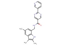 2-pyridin-3-yl-N-[(2,3,5-trimethyl-1H-indol-7-yl)methyl]pyrimidine-5-carboxamide