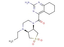 4-{[(4aS*,7aR*)-6,6-dioxido-4-propylhexahydrothieno[3,4-b]pyrazin-1(2H)-yl]carbonyl}-5,6,7,8-tetrahydroquinazolin-2-amine