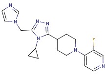 4-{4-[4-cyclopropyl-5-(1H-imidazol-1-ylmethyl)-4H-1,2,4-triazol-3-yl]piperidin-1-yl}-3-fluoropyridine