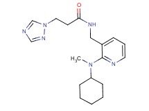 N-({2-[cyclohexyl(methyl)amino]-3-pyridinyl}methyl)-3-(1H-1,2,4-triazol-1-yl)propanamide