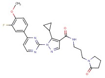 5-cyclopropyl-1-[4-(3-fluoro-4-methoxyphenyl)-2-pyrimidinyl]-N-[3-(2-oxo-1-pyrrolidinyl)propyl]-1H-pyrazole-4-carboxamide