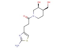 (3S*,4R*)-1-[3-(2-amino-1,3-thiazol-4-yl)propanoyl]-4-(hydroxymethyl)-3-piperidinol