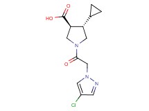(3S*,4S*)-1-[(4-chloro-1H-pyrazol-1-yl)acetyl]-4-cyclopropyl-3-pyrrolidinecarboxylic acid