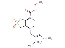 (4aS*,7aR*)-1-[(1,3-dimethyl-1H-pyrazol-4-yl)methyl]-4-(methoxyacetyl)octahydrothieno[3,4-b]pyrazine 6,6-dioxide
