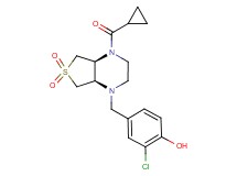 2-chloro-4-{[(4aS*,7aR*)-4-(cyclopropylcarbonyl)-6,6-dioxidohexahydrothieno[3,4-b]pyrazin-1(2H)-yl]methyl}phenol