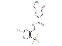 1-ethyl-N-[5-fluoro-2-(trifluoromethyl)benzyl]-5-oxo-3-pyrrolidinecarboxamide
