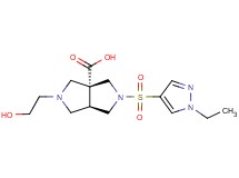 (3aR*,6aR*)-2-[(1-ethyl-1H-pyrazol-4-yl)sulfonyl]-5-(2-hydroxyethyl)hexahydropyrrolo[3,4-c]pyrrole-3a(1H)-carboxylic acid
