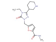 5-{[4-ethyl-5-oxo-3-(3-piperidinyl)-4,5-dihydro-1H-1,2,4-triazol-1-yl]methyl}-N-methyl-2-furamide hydrochloride