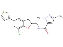 N-{[7-chloro-5-(3-thienyl)-2,3-dihydro-1-benzofuran-2-yl]methyl}-1,3-dimethyl-1H-pyrazole-5-carboxamide
