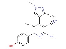 2-amino-4-(1,3-dimethyl-1H-pyrazol-4-yl)-6-(4-hydroxyphenyl)-5-methylnicotinonitrile