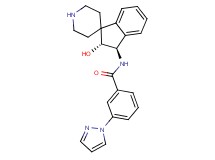 N-[(2R*,3R*)-2-hydroxy-2,3-dihydrospiro[indene-1,4'-piperidin]-3-yl]-3-(1H-pyrazol-1-yl)benzamide