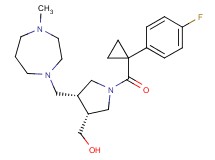 {(3R*,4R*)-1-{[1-(4-fluorophenyl)cyclopropyl]carbonyl}-4-[(4-methyl-1,4-diazepan-1-yl)methyl]pyrrolidin-3-yl}methanol